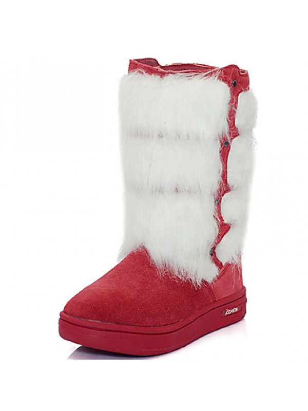 Girl's Boots Fall / Winter Snow Boots / Fashion Boots / Comfort Leather Outdoor / Casual Flat Heel Rivet  