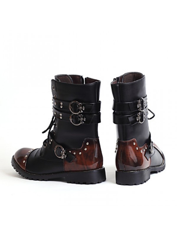 Shoes Wedding / Outdoor / Office  Career / Party  Evening / Dress / Casual Synthetic Boots Black  