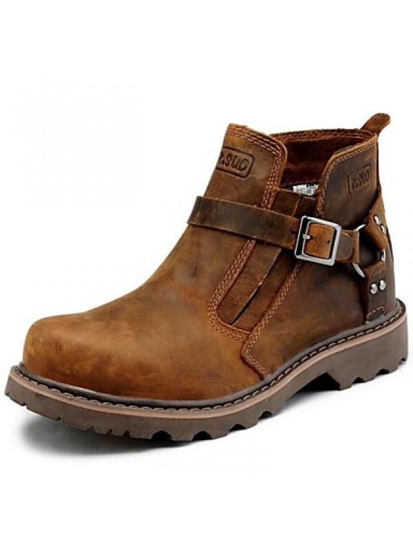 Shoes Outdoor / Office  Career / Party  Evening / Athletic / Casual Leather Boots Brown  