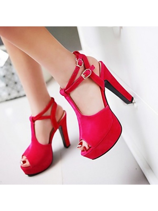 Women's Shoes Leatherette Stiletto Heel Peep Toe Sandals Wedding / Office & Career / Party