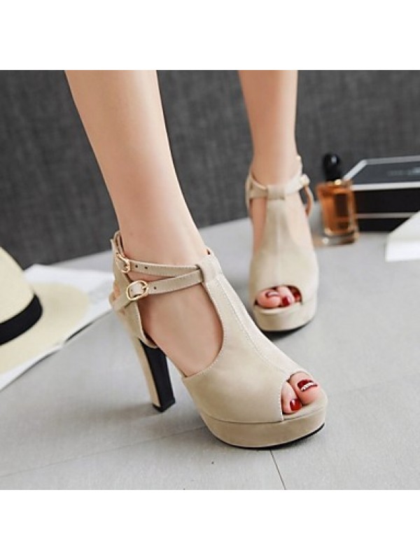 Women's Shoes Leatherette Stiletto Heel Peep Toe Sandals Wedding / Office & Career / Party