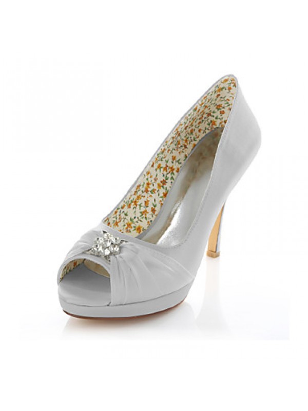 Women's Wedding Shoes Heels / Peep Toe Sandals Wedding / Party & Evening /Purple / Red / Ivory / Silver / Royal Blue /