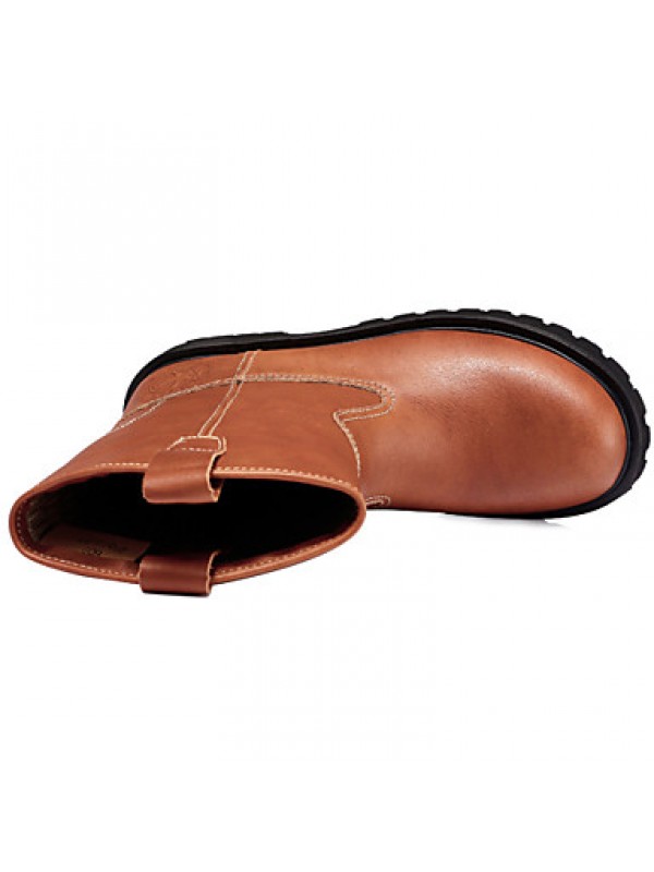 Shoes Outdoor / Athletic / Casual Leather Boots Black / Brown  
