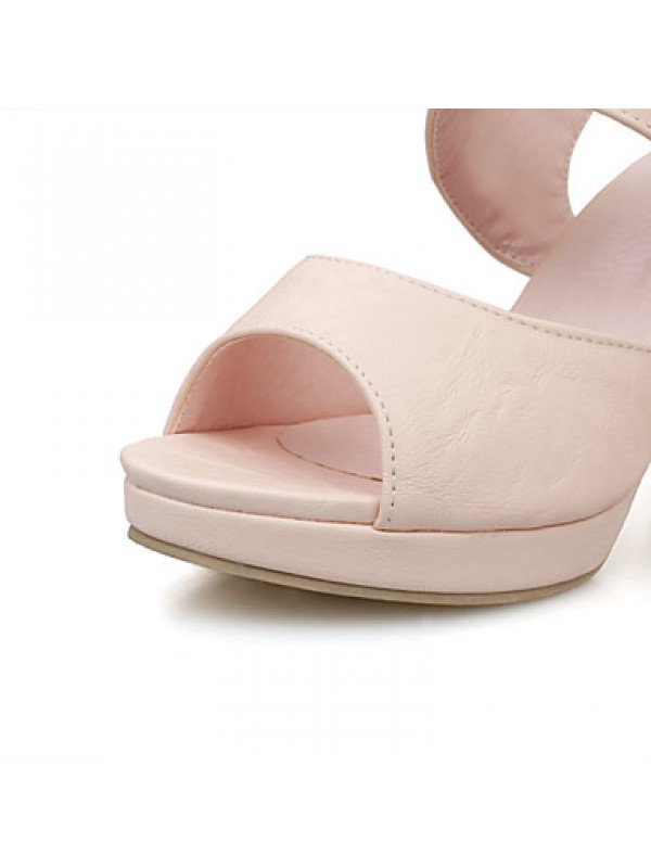 Women's Shoes Heel Heels / Peep Toe / Platform Sandals / Heels Outdoor / Dress / Casual Black / Pink / Beige
