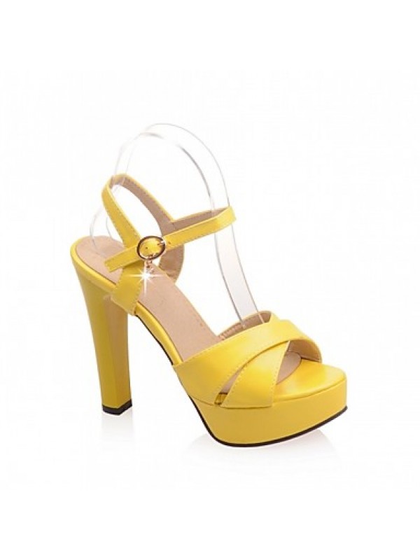 Women's Shoes Leatherette Stiletto Heel Peep Toe Sandals Wedding / Office & Career / Party