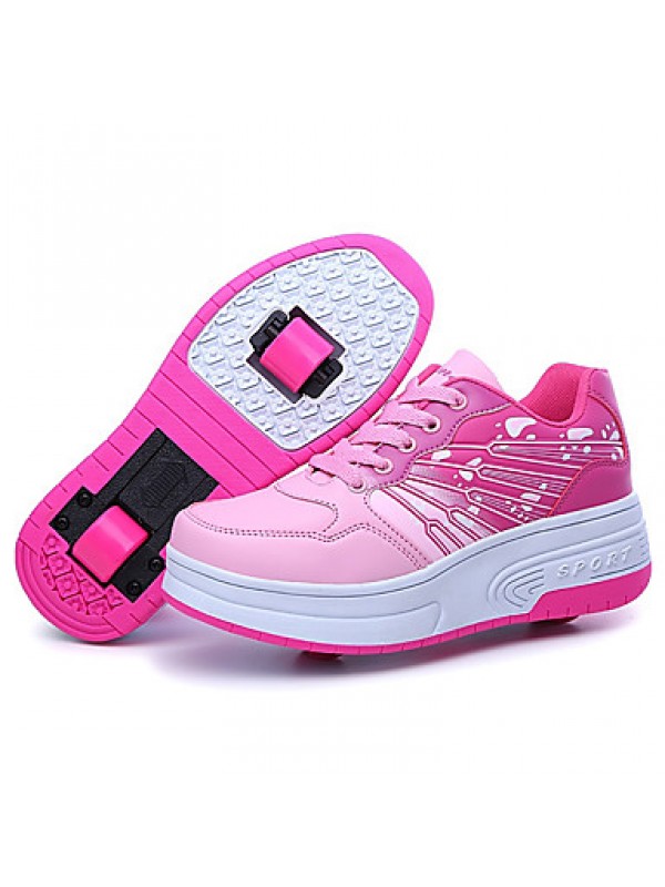 Boys Girls Sneakers Fall / Winter Roller Skate Shoes Outdoor / Athletic Hook & Loop / Pink / Blue / Skate Shoes  