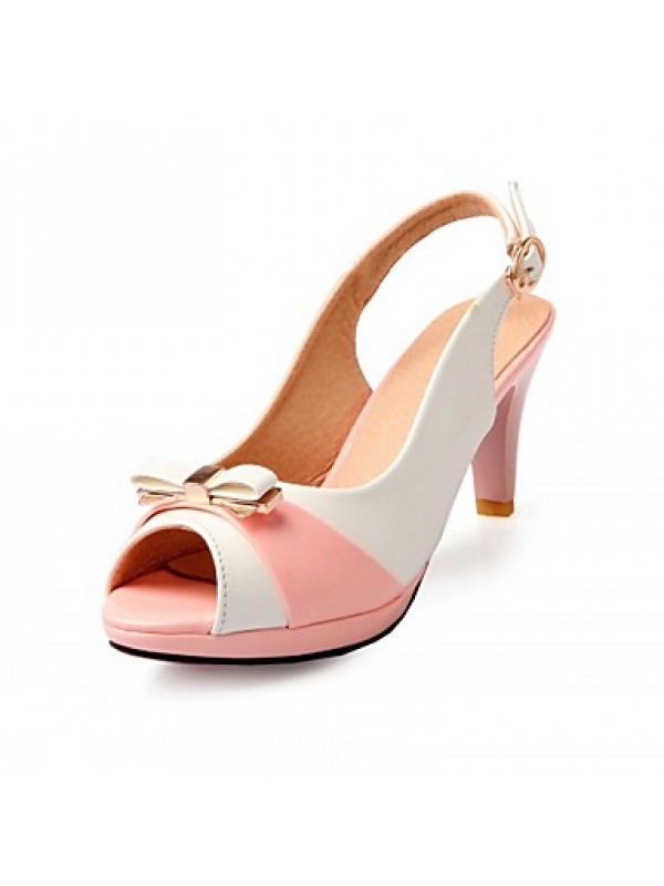 Women's Shoes Leatherette Stiletto Heel Peep Toe Sandals Wedding / Office & Career / Party