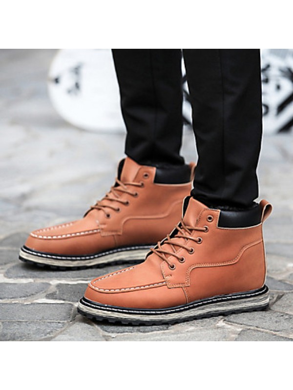 Shoes Outdoor / Office  Career / Party  Evening / Casual Synthetic Boots Black / Brown  