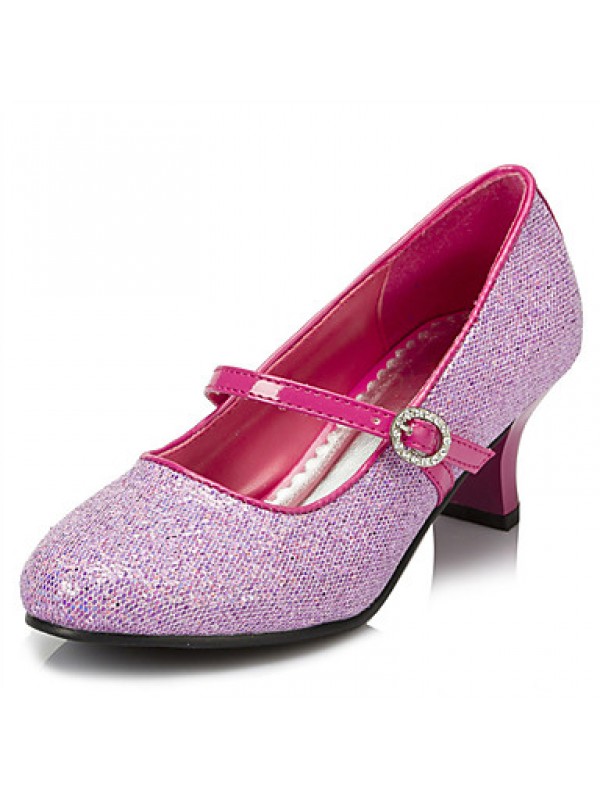 Girls' Shoes Wedding/Party & Evening Round Toe Stretch Satin Pumps/Heels Pink/Silver/Gold  