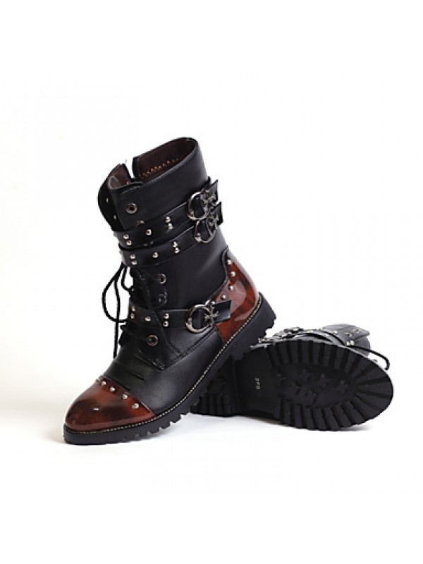 Shoes Wedding / Outdoor / Office  Career / Party  Evening / Dress / Casual Synthetic Boots Black  