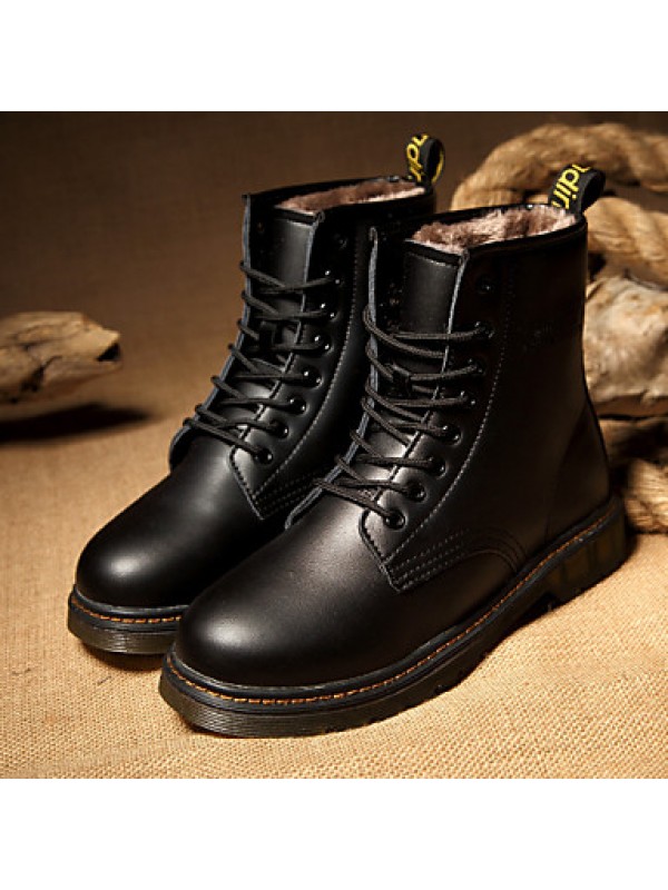 Shoes Outdoor / Office  Career / Casual Leather Boots Black  