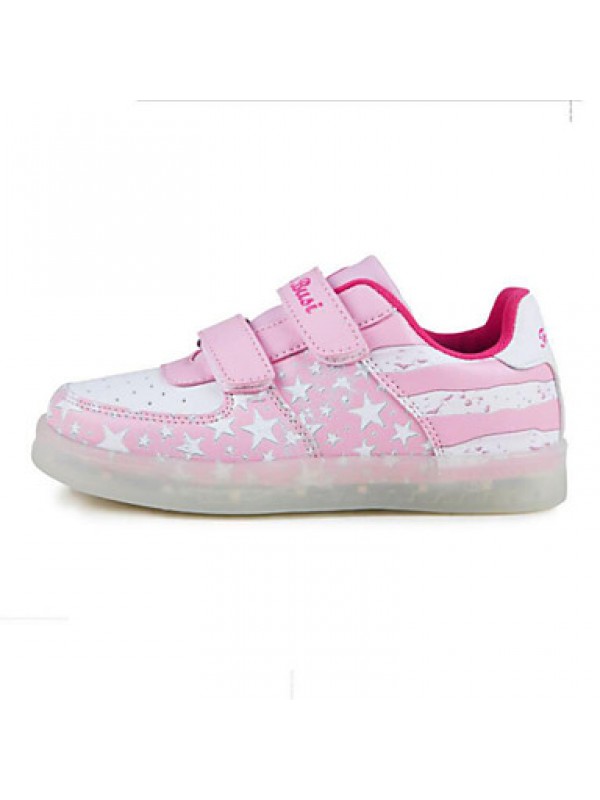 Kid Boy Girl Upgraded USB Charging LED Light Sport Shoes Flashing Sneakers USB Charge (Pink)  