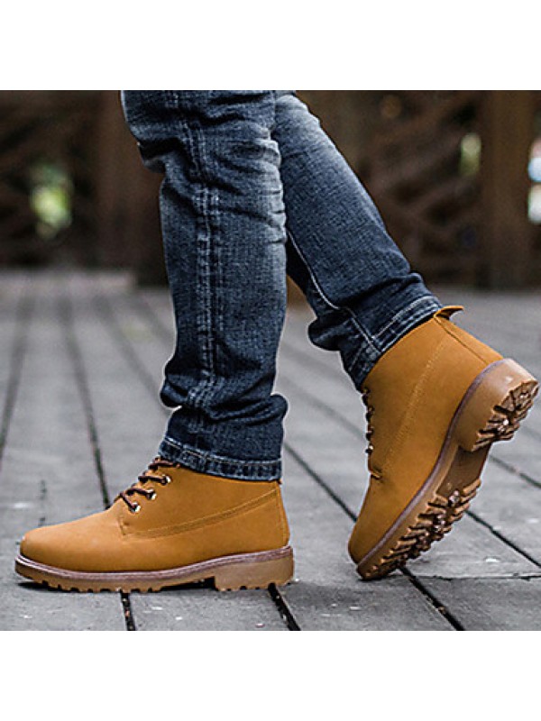 Shoes Outdoor / Office  Career / Work  Duty / Dress / Casual Synthetic Boots Black / Yellow / Taupe  