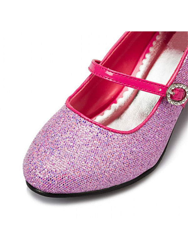 Girls' Shoes Wedding/Party & Evening Round Toe Stretch Satin Pumps/Heels Pink/Silver/Gold  