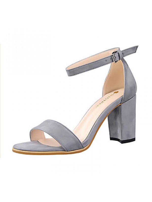 Women's Sandals Summer Sandals Fleece Casual Chunky Heel Others Black / Pink / Red / Gray / Almond Others