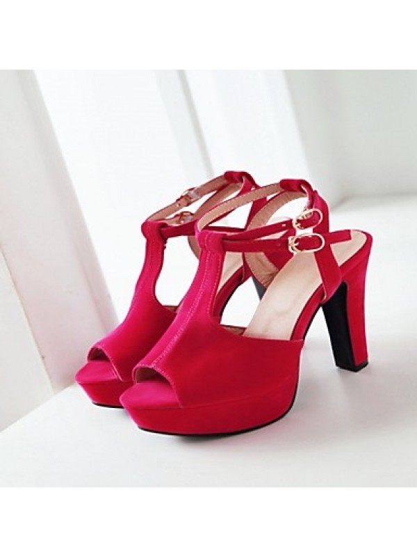 Women's Shoes Leatherette Stiletto Heel Peep Toe Sandals Wedding / Office & Career / Party