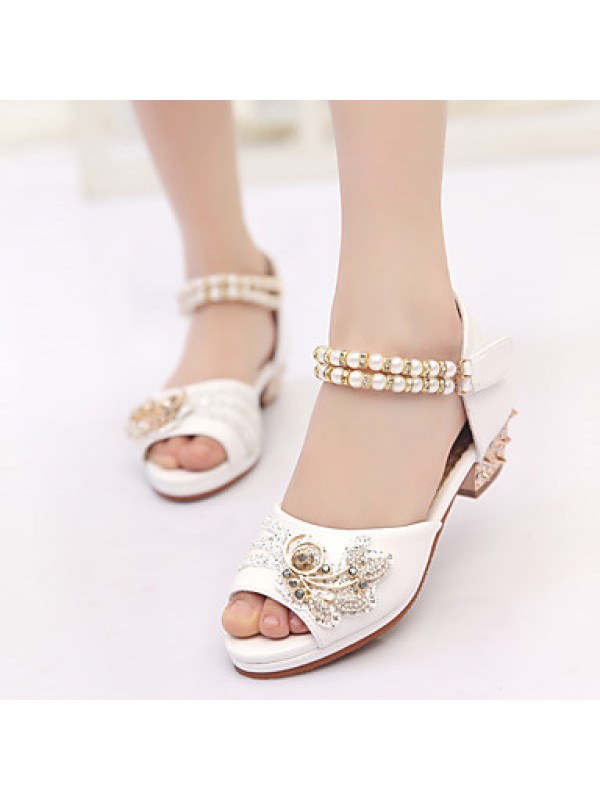 Girls' Shoes Slipper Princess Crystals Shoes Dress shoes Wedding / Dress/Performance Heels Sandals Latin shoes Heels  