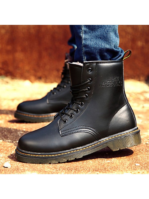 Shoes Outdoor / Office  Career / Casual Leather Boots Black  