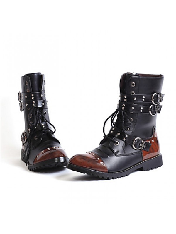 Shoes Wedding / Outdoor / Office  Career / Party  Evening / Dress / Casual Synthetic Boots Black  