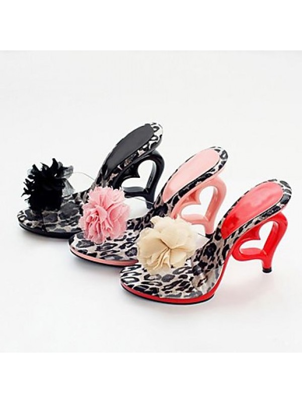 Women's Summer / Fall Heels Leatherette Party & Evening Stiletto Heel Flower Black / Pink / Red
