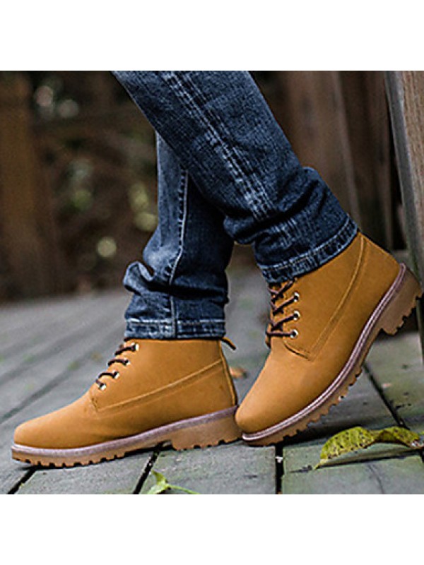 Shoes Outdoor / Office  Career / Work  Duty / Dress / Casual Synthetic Boots Black / Yellow / Taupe  