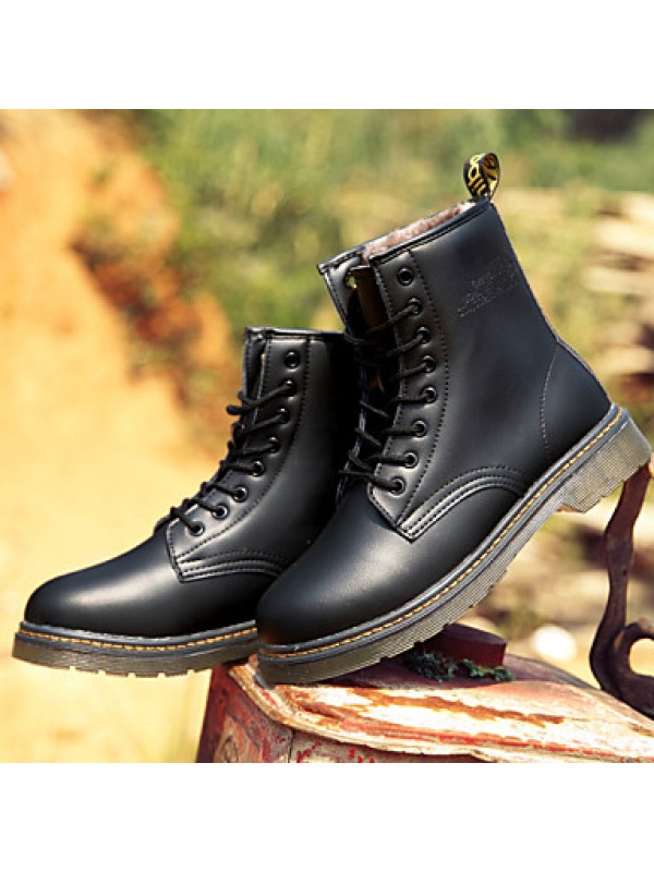 Shoes Outdoor / Office  Career / Casual Leather Boots Black  