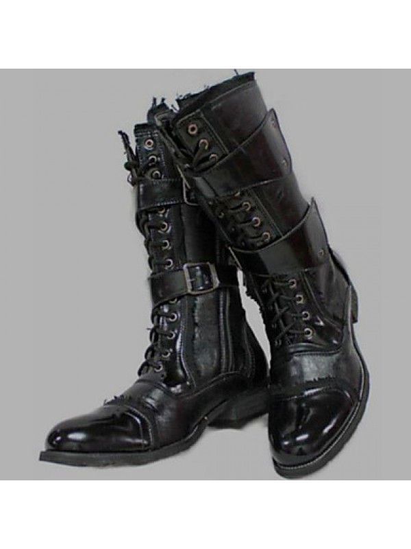 Shoes Outdoor / Office  Career / Party  Evening / Dress / Casual Canvas / Patent Leather Boots Black  