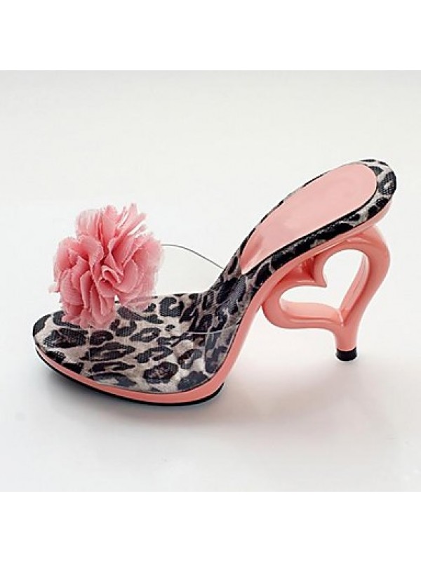 Women's Summer / Fall Heels Leatherette Party & Evening Stiletto Heel Flower Black / Pink / Red