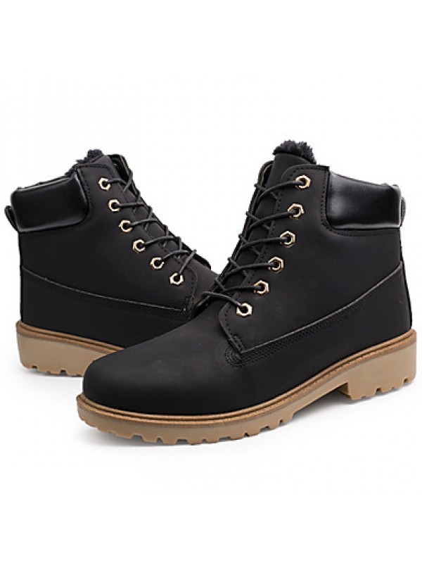 Shoes Outdoor / Office  Career / Work  Duty / Dress / Casual Synthetic Boots Black / Yellow / Taupe  