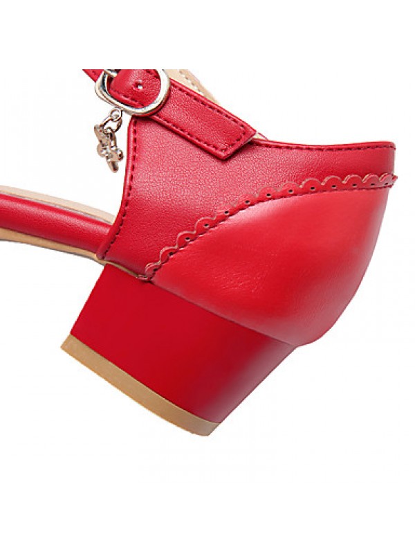 Women's Shoes Leatherette Stiletto Heel Heels Heels Office & Career / Dress / Casual Black / Blue / Pink