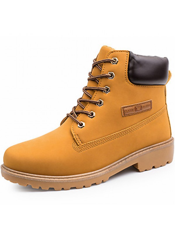 Shoes Outdoor / Office  Career / Work  Duty / Dress / Casual Synthetic Boots Black / Yellow / Taupe  