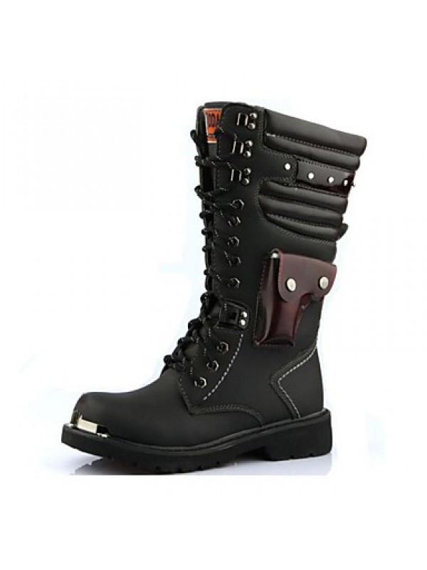 Shoes Wedding / Outdoor / Office  Career / Party  Evening / Casual Synthetic Boots Black  