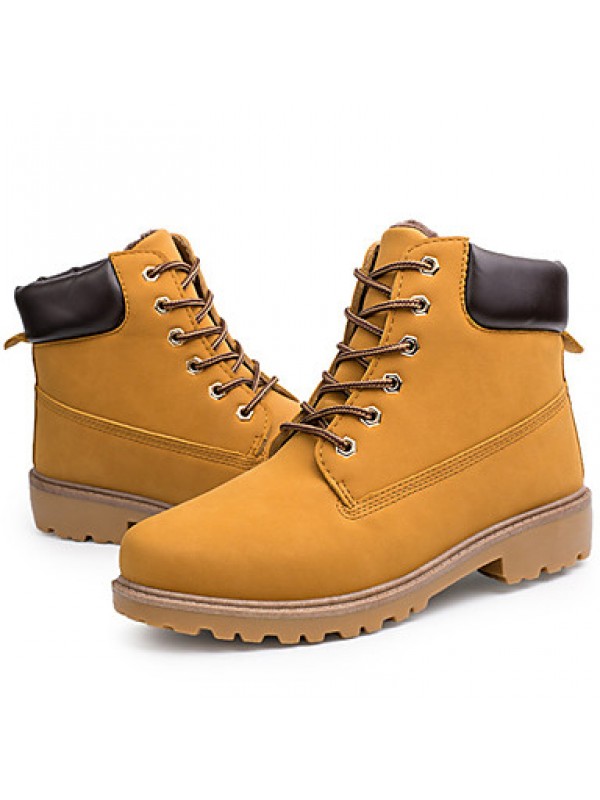 Shoes Outdoor / Office  Career / Work  Duty / Dress / Casual Synthetic Boots Black / Yellow / Taupe  