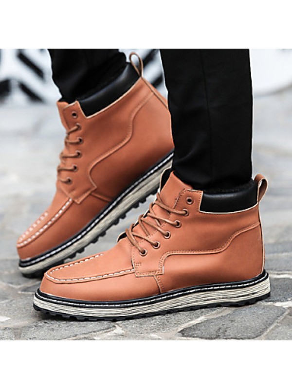 Shoes Outdoor / Office  Career / Party  Evening / Casual Synthetic Boots Black / Brown  