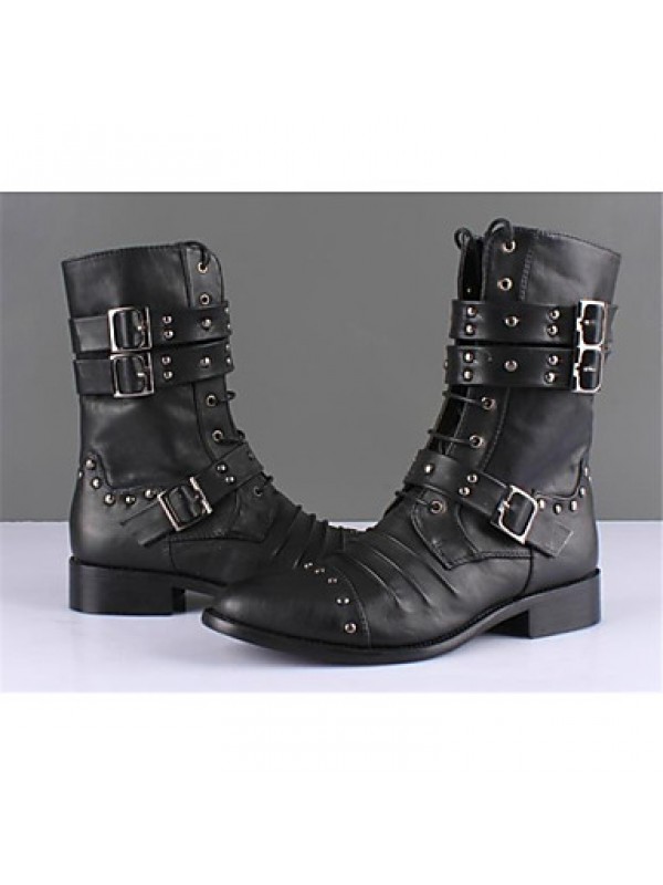 Shoes Casual Leather Boots Black  