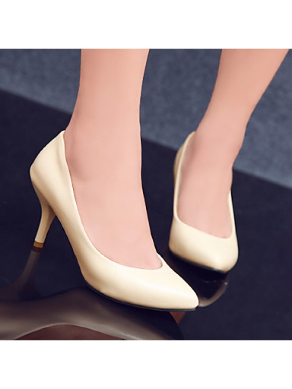 Women's Shoes PVC / Leatherette Stiletto Heel Heels Heels Wedding / Office & Career / Dress / Casual Black / Blue