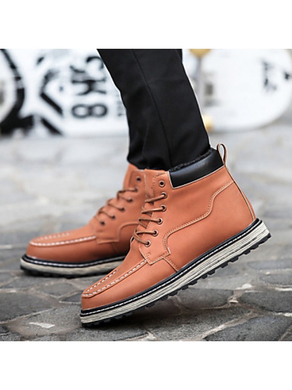 Shoes Outdoor / Office  Career / Party  Evening / Casual Synthetic Boots Black / Brown  