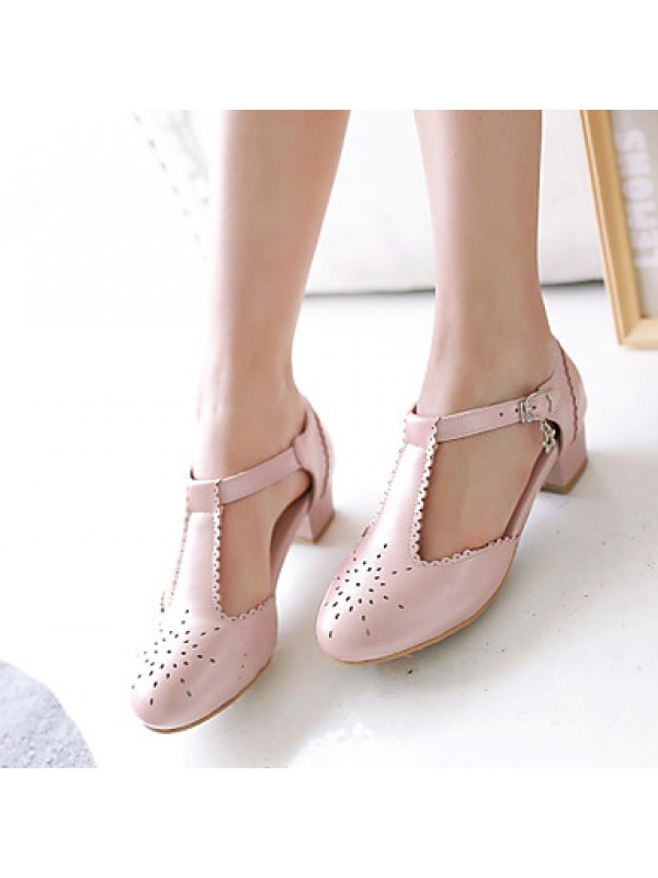 Women's Shoes Leatherette Stiletto Heel Heels Heels Office & Career / Dress / Casual Black / Blue / Pink