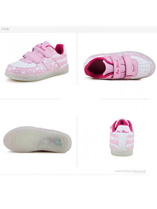 Kid Boy Girl Upgraded USB Charging LED Light Sport Shoes Flashing Sneakers USB Charge (Pink)  