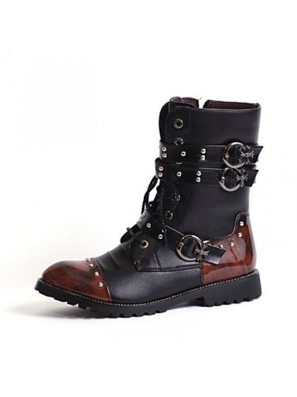 Shoes Wedding / Outdoor / Office  Career / Party  Evening / Dress / Casual Synthetic Boots Black  