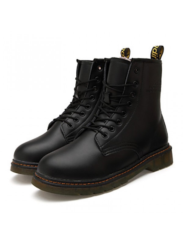 Shoes Outdoor / Office  Career / Casual Leather Boots Black  