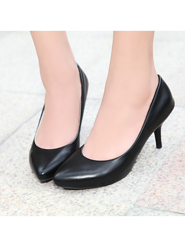Women's Shoes PVC / Leatherette Stiletto Heel Heels Heels Wedding / Office & Career / Dress / Casual Black / Blue