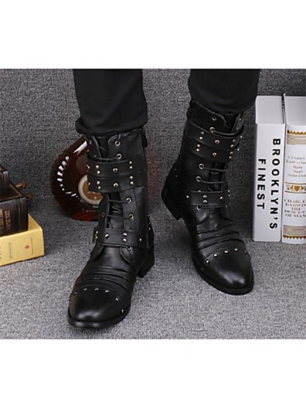 Shoes Casual Leather Boots Black  