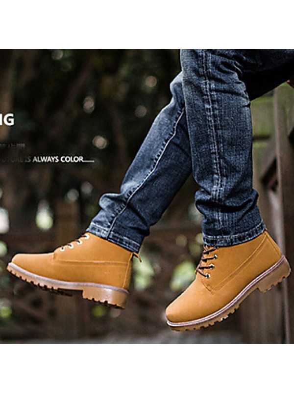 Shoes Outdoor / Office  Career / Work  Duty / Dress / Casual Synthetic Boots Black / Yellow / Taupe  