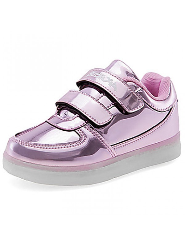 LED's Shoes Girl's Flats Summer Comfort PU Casual Flat Heel LED Black / Pink / Purple / Silver / Gold Others  