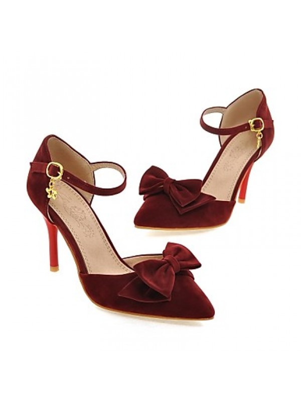 Women's Shoes Microfibre Stiletto Heel Heels / Two-Piece / Pointed Toe Sandals / Heels Outdoor / Party &
