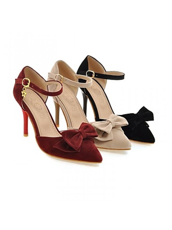 Women's Shoes Microfibre Stiletto Heel Heels / Two-Piece / Pointed Toe Sandals / Heels Outdoor / Party &