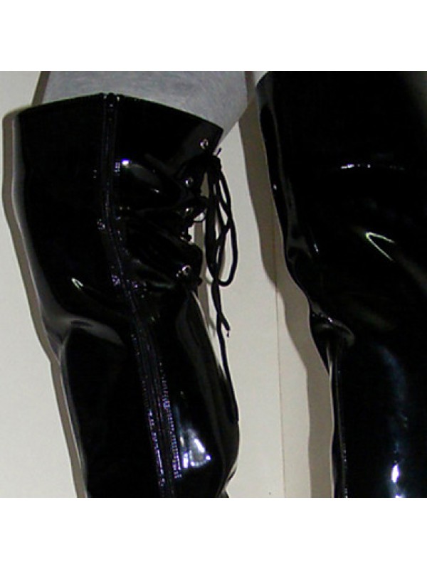 Shoes Outdoor / Office  Career / Party  Evening / Dress / Casual Patent Leather Boots Black  