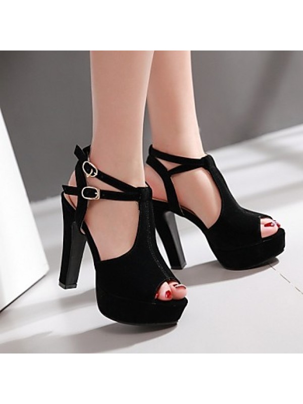 Women's Shoes Leatherette Stiletto Heel Peep Toe Sandals Wedding / Office & Career / Party